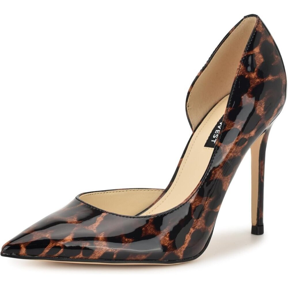 Nine West Women Leopard 201 Polyurethane Closed Pointed Toe Heels Pumps